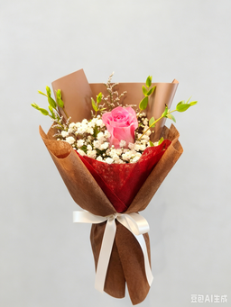 Rose Value Pack - 1 stalk with Baby's breath with Chamomile or Eucalyptus Parvifolia/Leaves (Copy)
