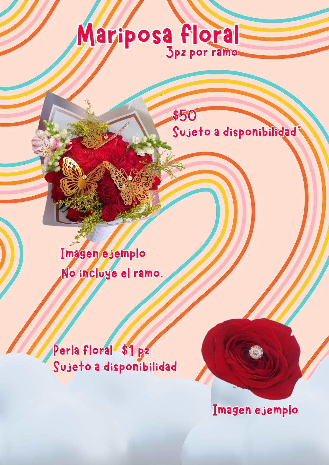 Mariposa/Perla floral