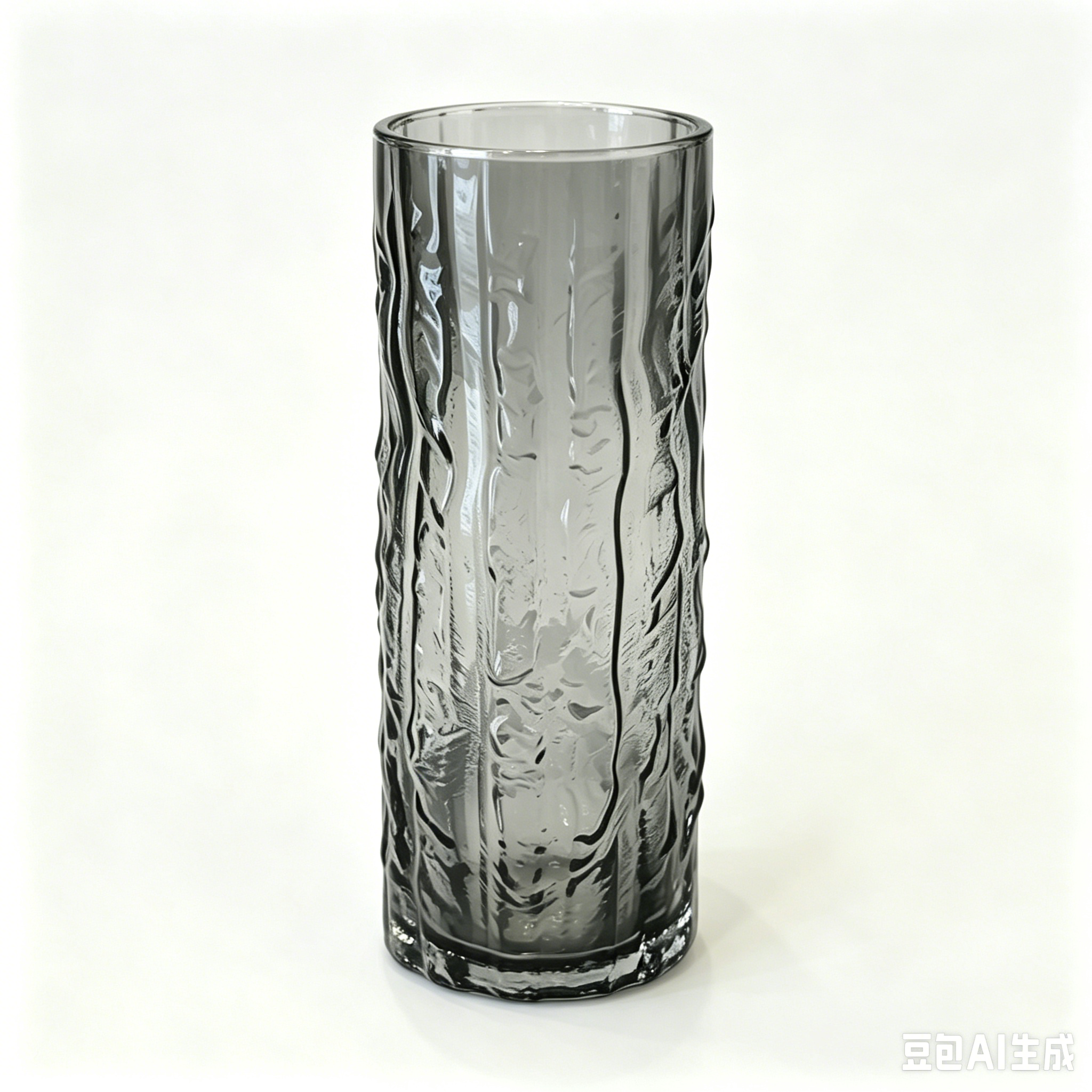 (Vase) Rippled Textured Smoky 波纹肌理烟灰 1025_0