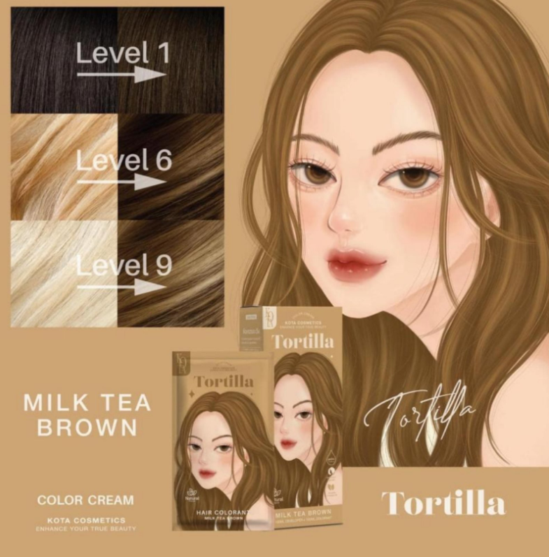 Kota - Hair Dye Permanent Colorant (200ml) - Tortilla (Milk Tea Brown) | Wholesale Hair Dye Singapore_2