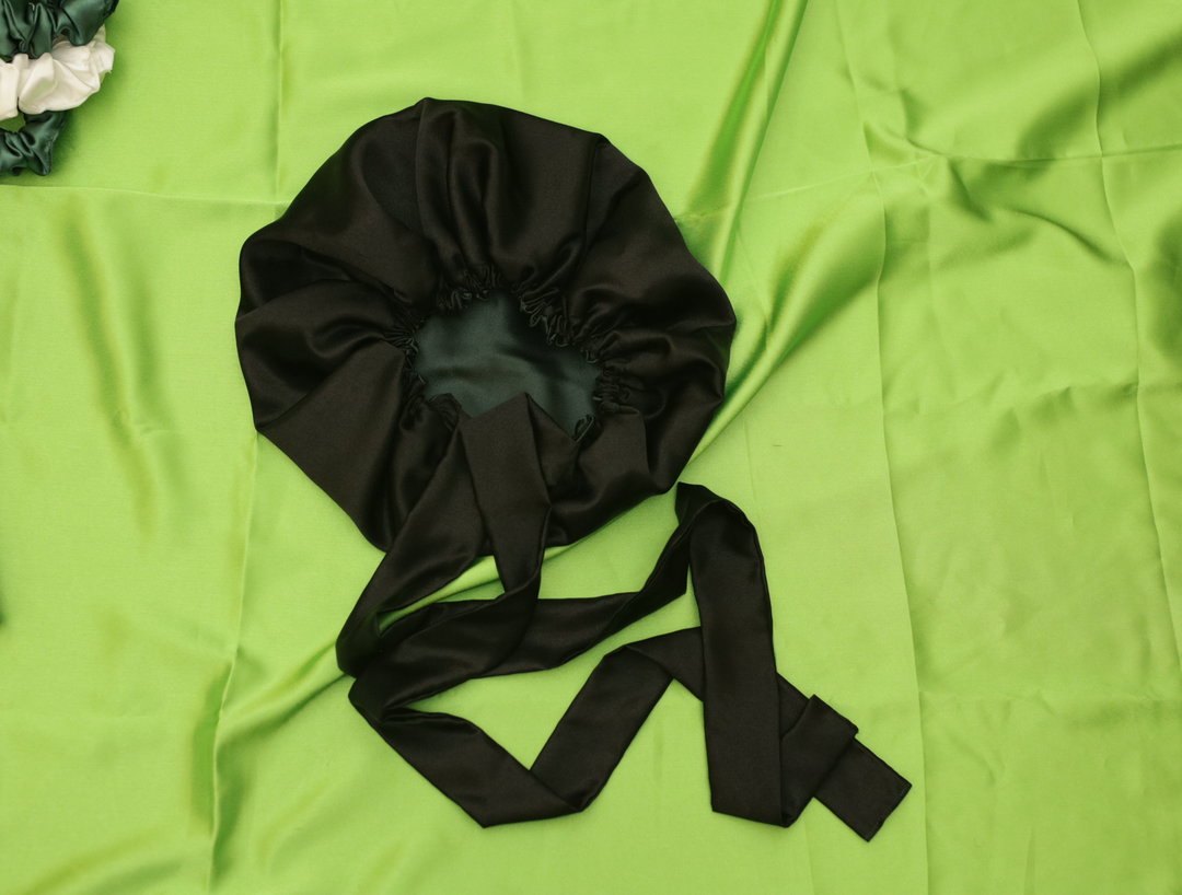 Adjustable Tie Reversible Elastic Satin Bonnet 