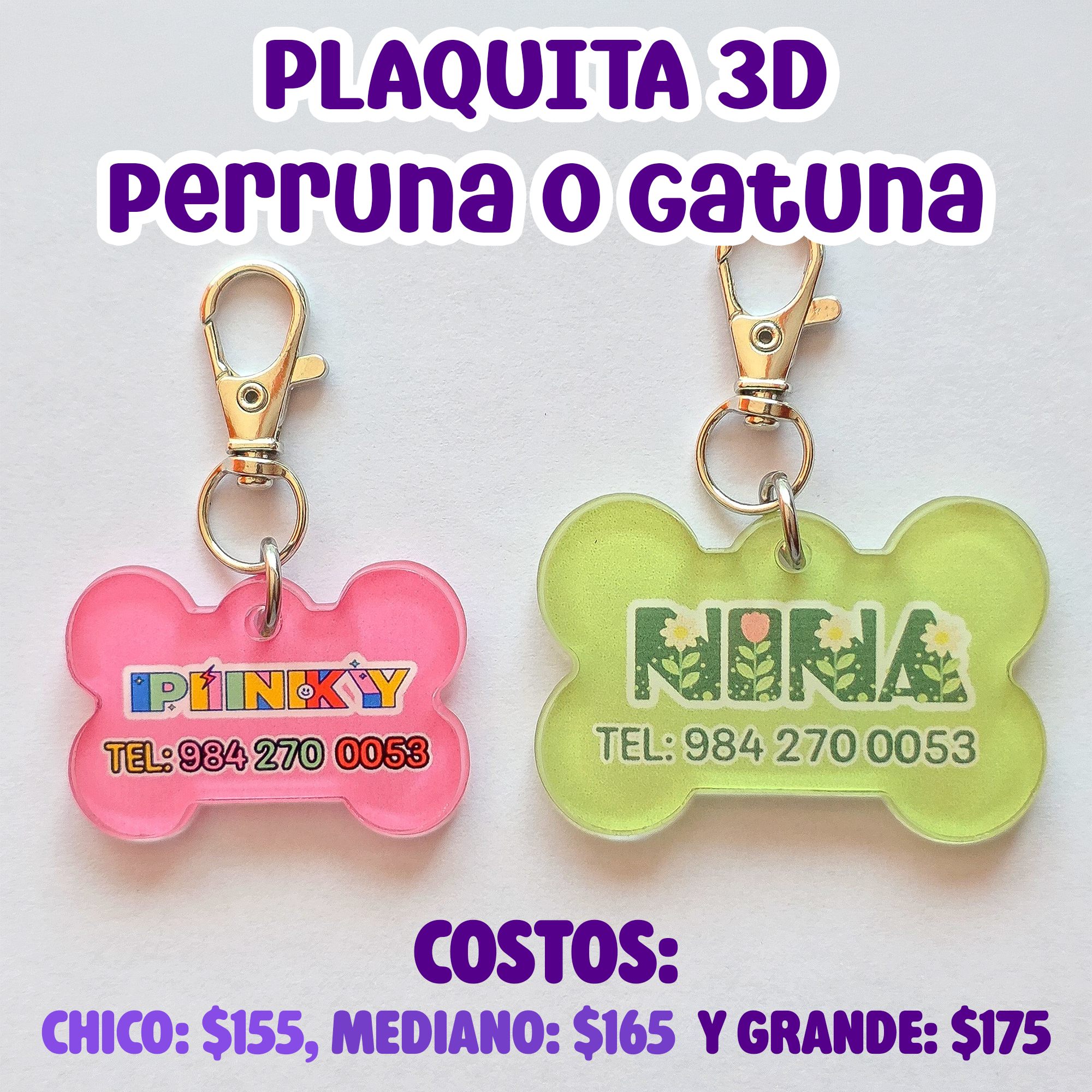 Plaquita 3D para perro o gato 