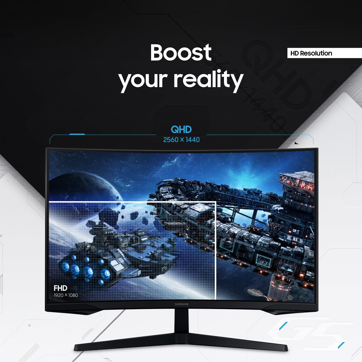 Monitor Gamer Samsung Odyssey G5 32, Resolução QHD, Taxa de atualização de 165Hz & 1ms de tempo de resposta (MPRT), Curvatura com 1000R, HDR 10, AMD FreeSync, Eye Saver Mode & Flicker Free Mode_3