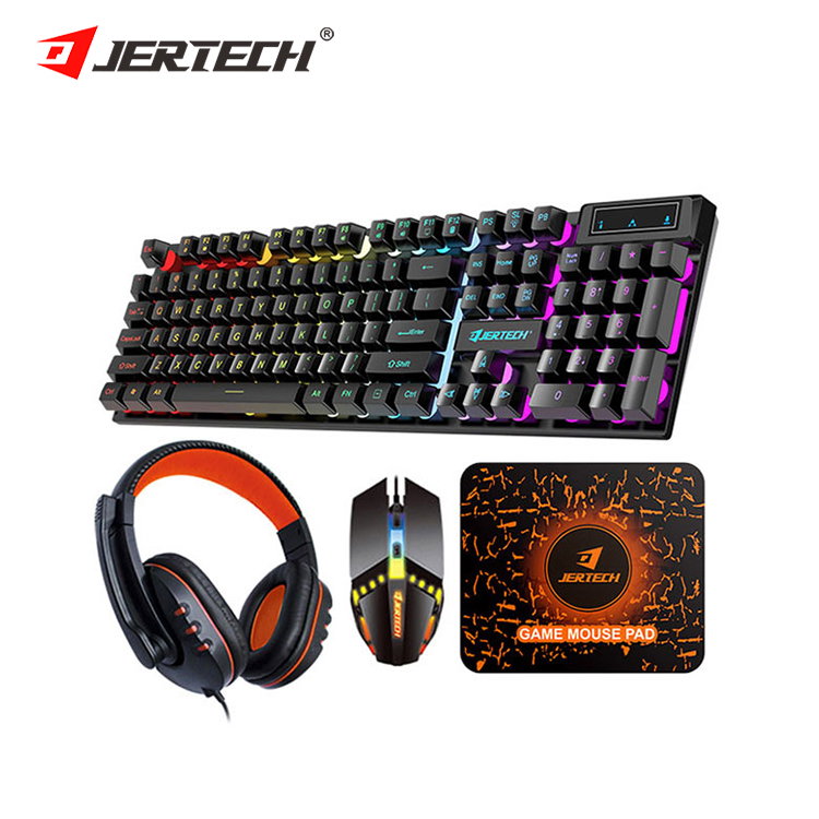 kit de Gamer 4 em 1 inclui teclado com iluminação RGB, rato, auscultadores e tapete