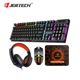  kit de Gamer 4 em 1 inclui teclado com iluminação RGB, rato, auscultadores e tapete