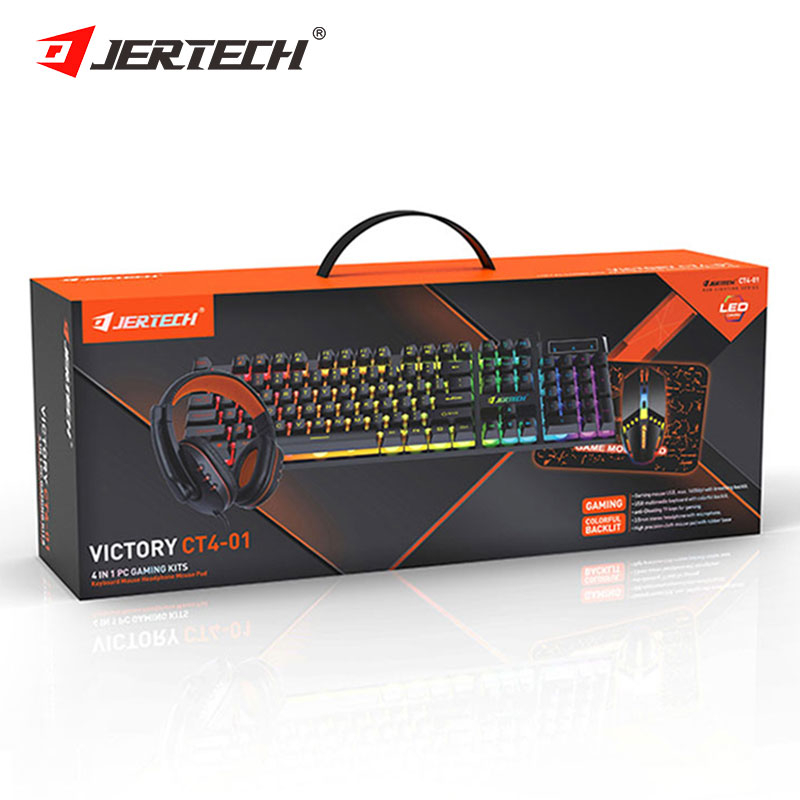  kit de Gamer 4 em 1 inclui teclado com iluminação RGB, rato, auscultadores e tapete_1