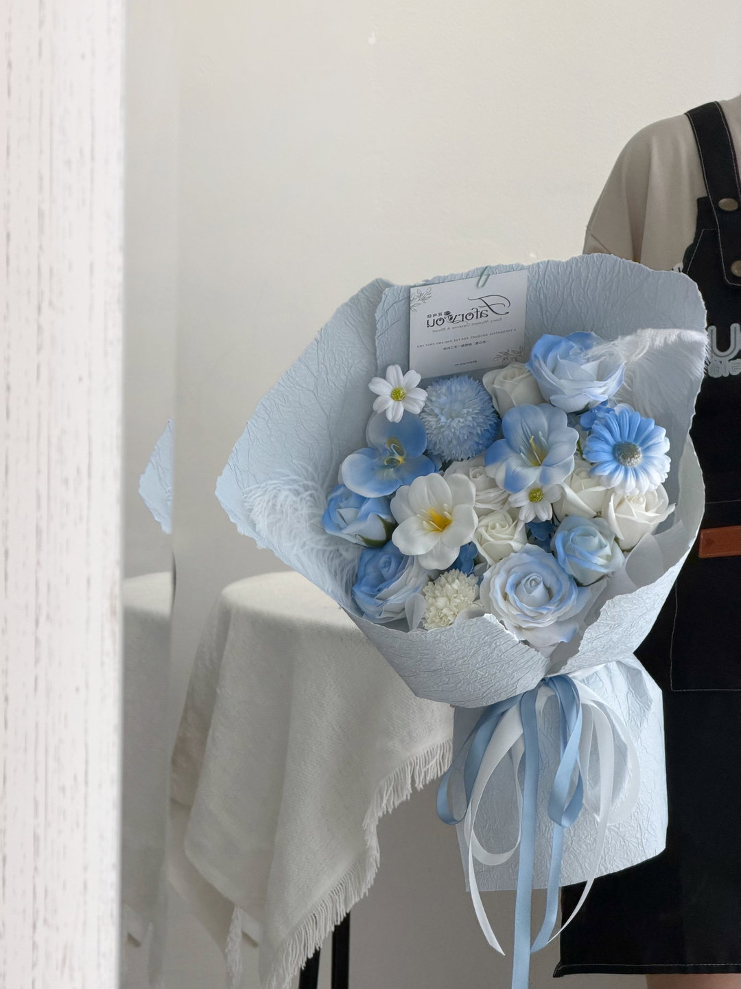 Soft Blue Soap Flower Bouquet