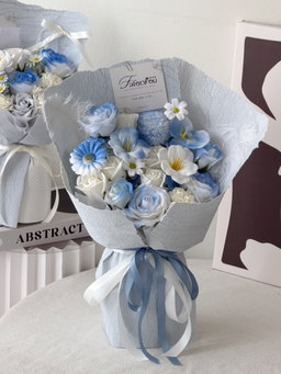 Soft Blue Soap Flower Bouquet