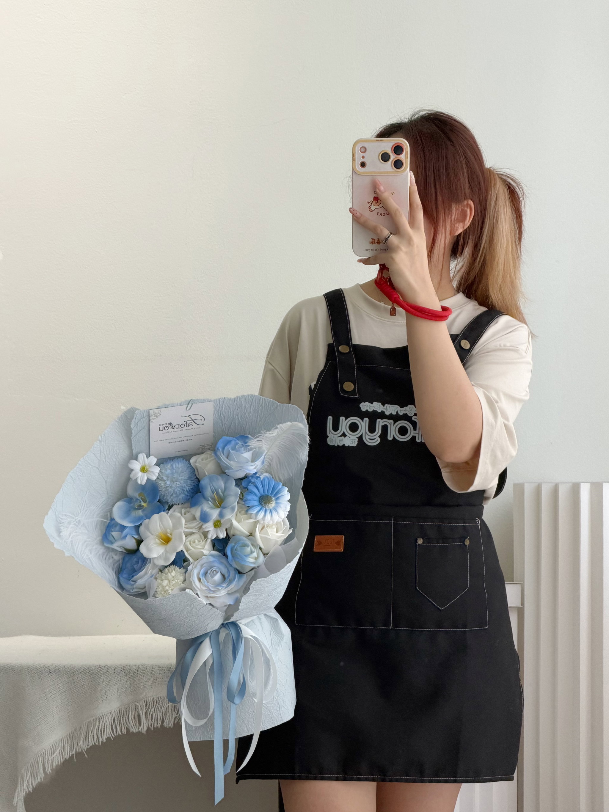 Soft Blue Soap Flower Bouquet_1