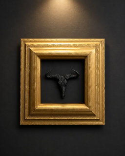 Box Frames Animal Skulls Black Wildebeest 