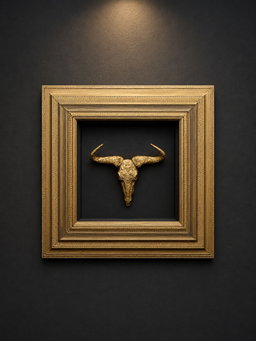 Box Frames Animal Skulls Black Wildebeest 