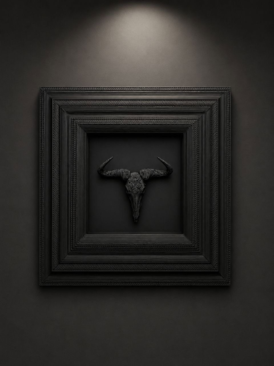 Box Frames Animal Skulls Black Wildebeest _3