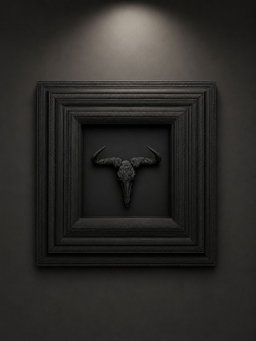 Box Frames Animal Skulls Black Wildebeest 
