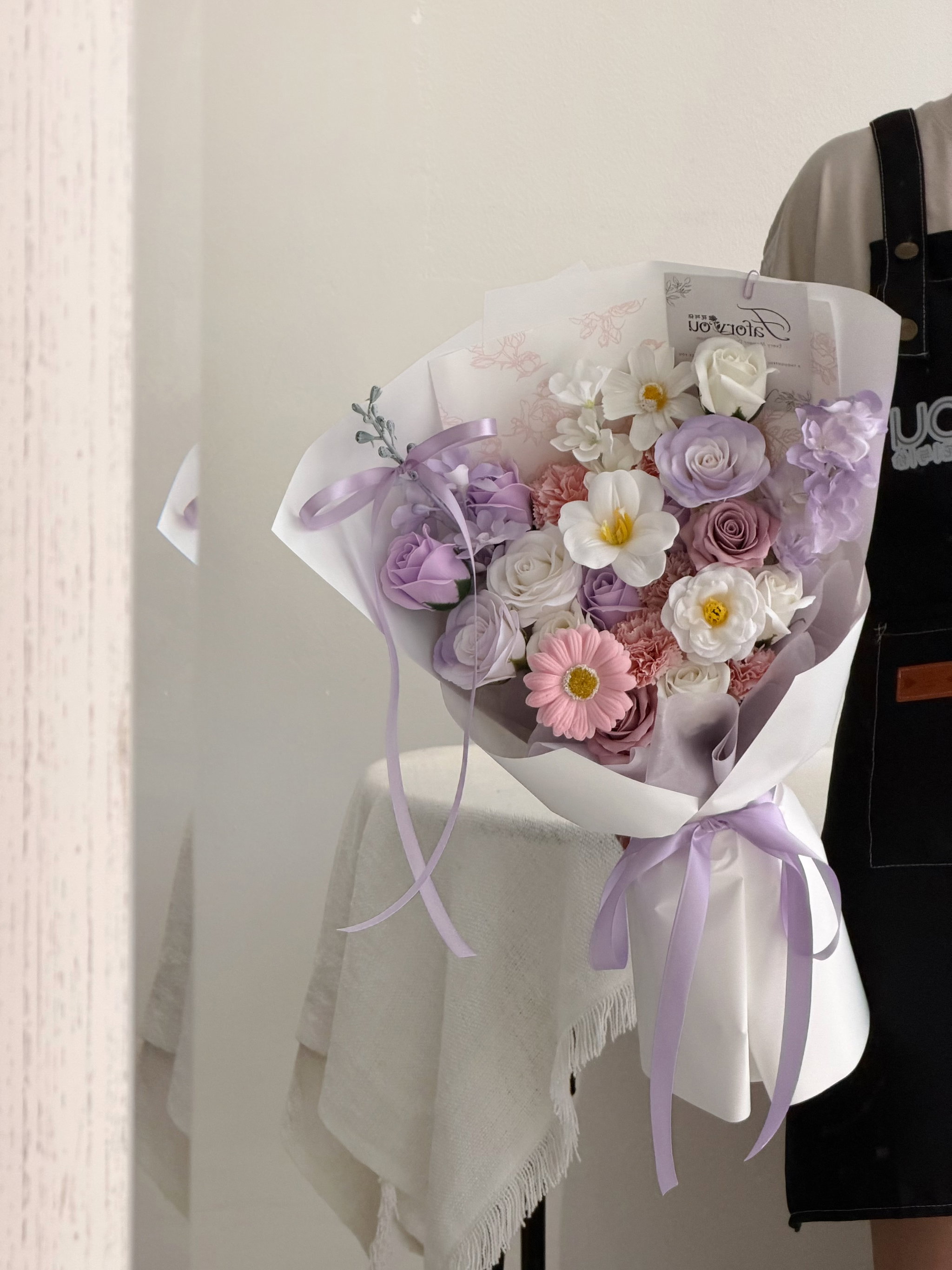Soft Purple Soap Flower Bouquet _0