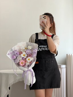 Soft Purple Soap Flower Bouquet 