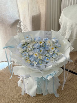 Soft Blue Butterfly Soap Flower Bouquet