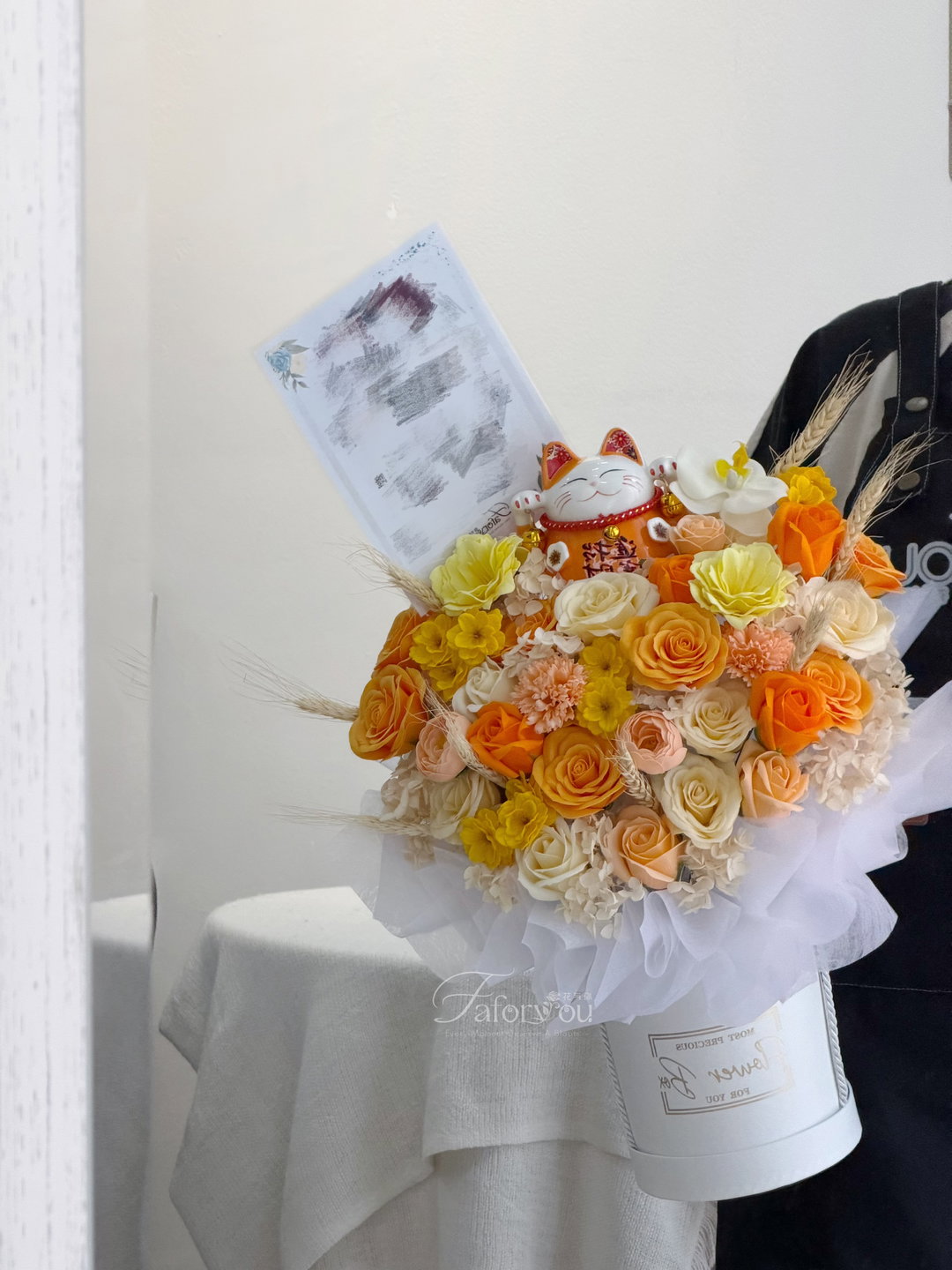 Lucky Cat Grand Opening Soap Flower Box