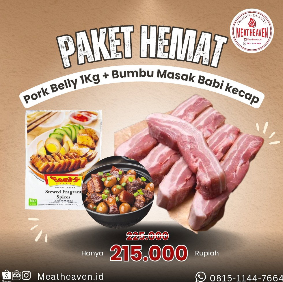 PAKET HEMAT Pork Belly 1KG+Bumbu Seah Stewed_0
