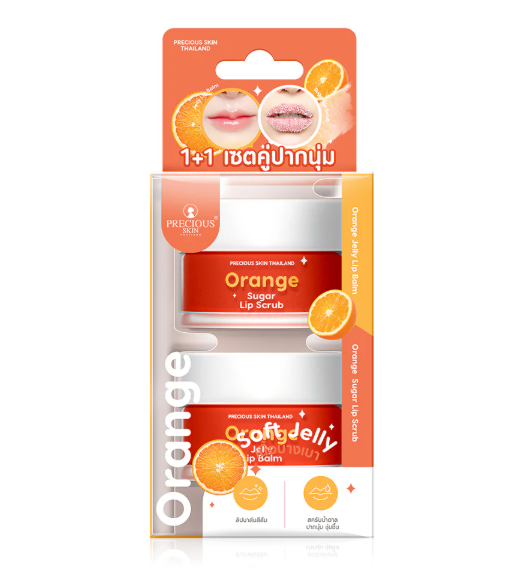 Precious Skin - Jelly Lip Balm 15g + Lip Scrub 10g (Orange) | Wholesale Lip Care Singapore