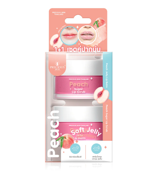 Precious Skin - Jelly Lip Balm 15g + Lip Scrub 10g (Peach) | Wholesale Lip Care Singapore