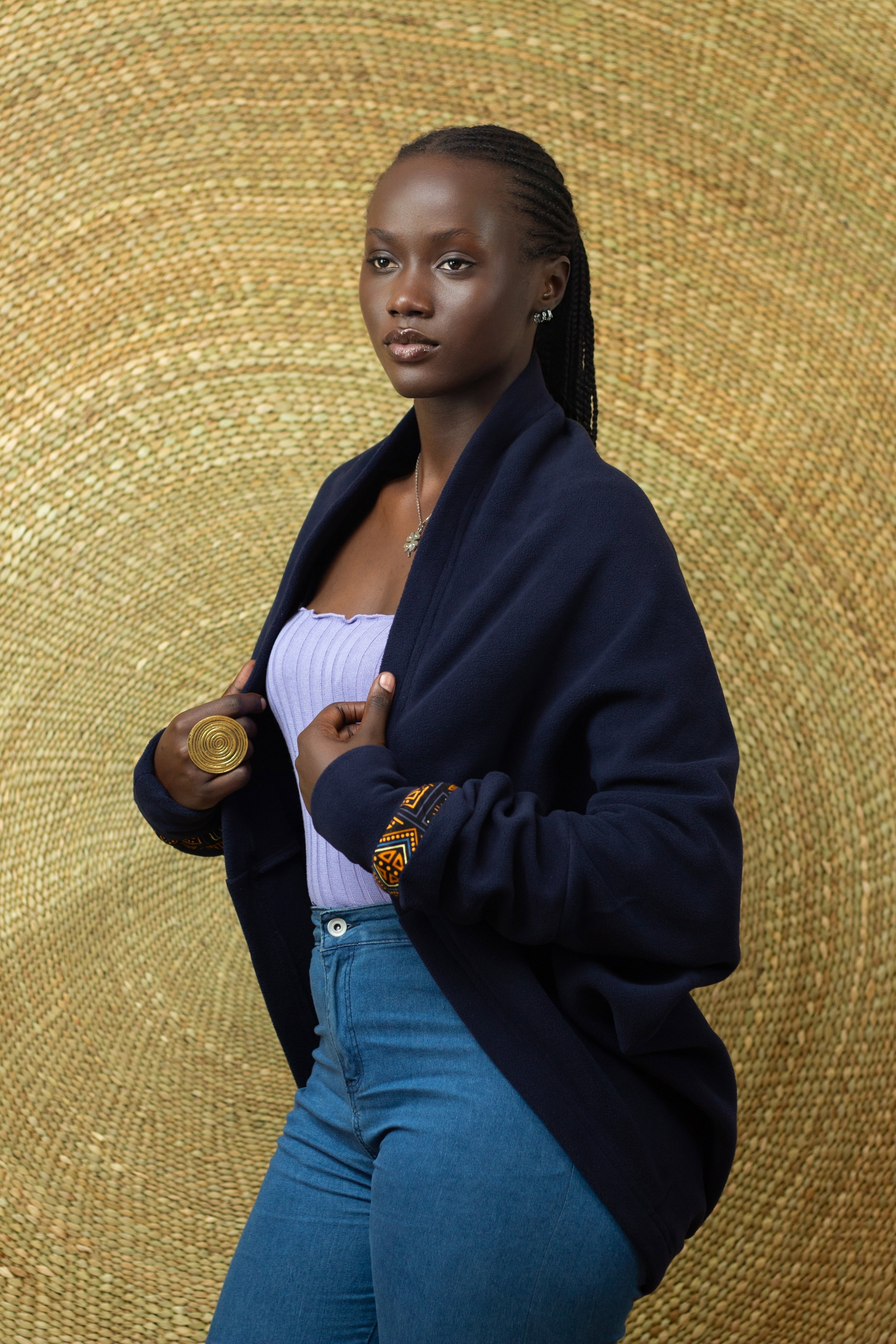 Gubi Lite Cardigan, Lightweight Fleece, Navy Blue