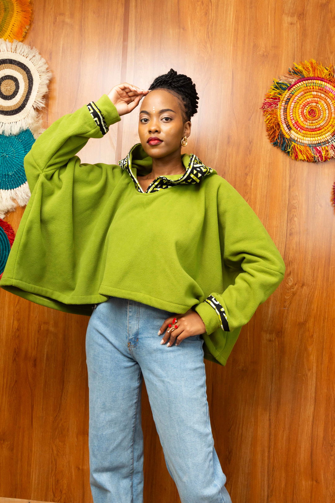 Barizi Fleece Hoodie - Lime Green