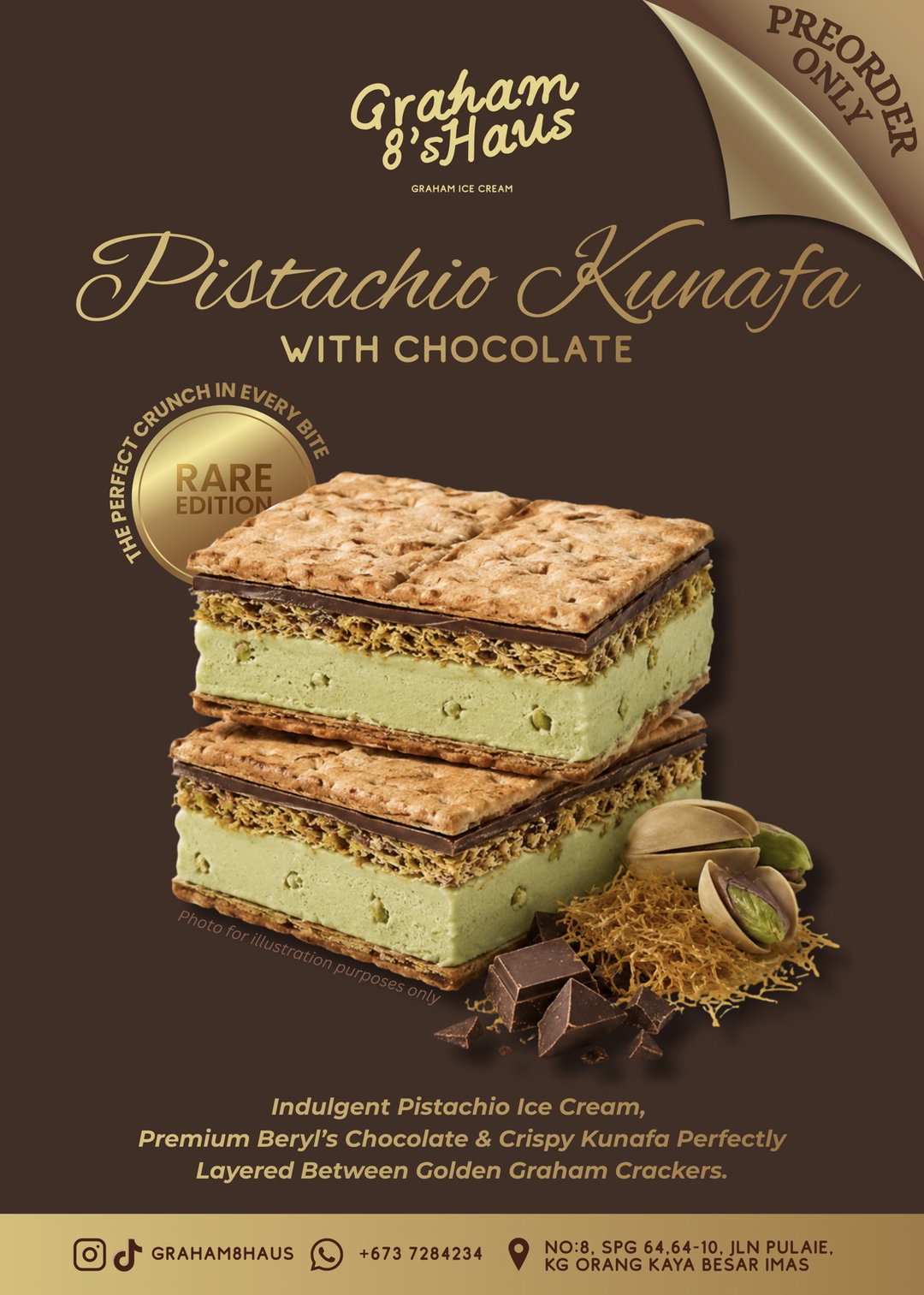 Pistachio Kunafa with Chocolate 