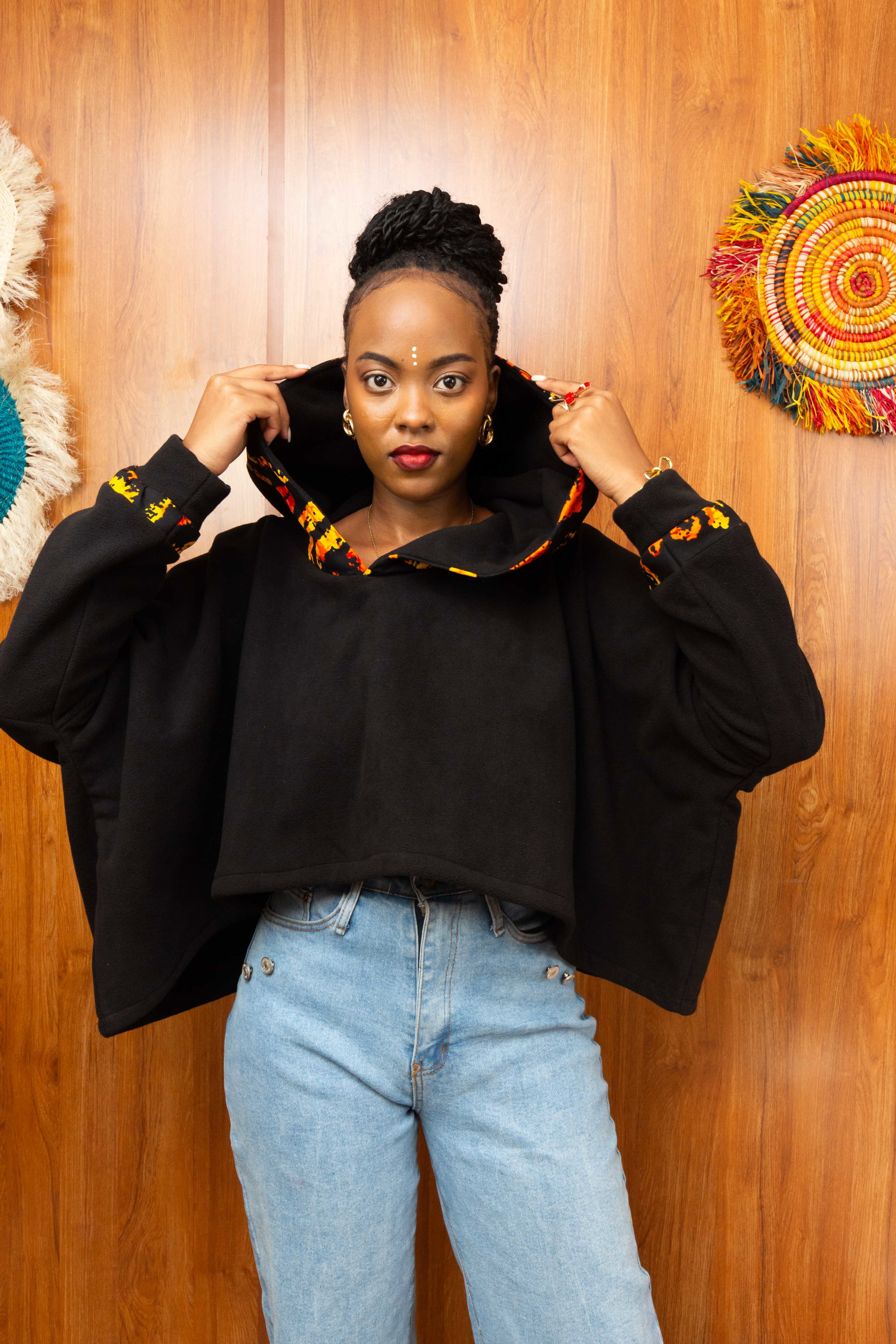 Barizi Fleece Hoodie - Black / Orange_0