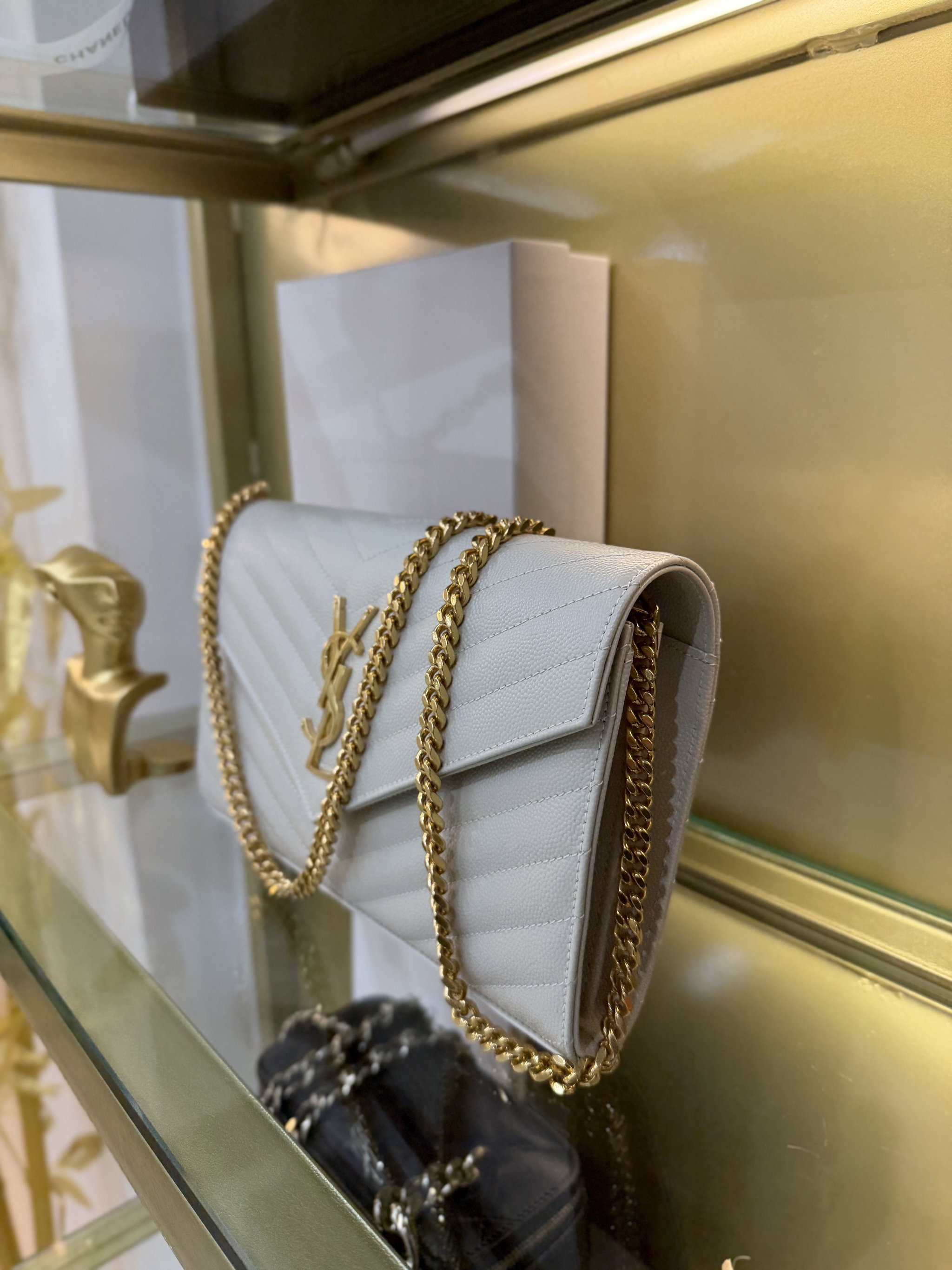 Bolsa Saint Laurent YSL branca tiracolo _2