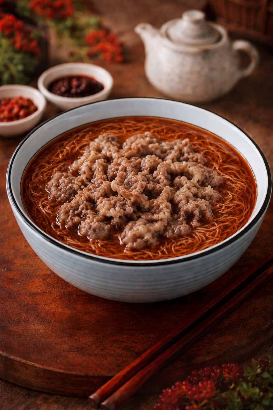 Beef Belly Slice Bonito Soupy Mee Sua (肥牛面线)