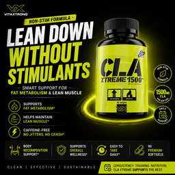VITAXTRONG™ CLA Xtreme 1500mg (90 Capsules) | Non-Stim Fat Metabolism Support • Lean Muscle • Fat Burn & Loss [VX]