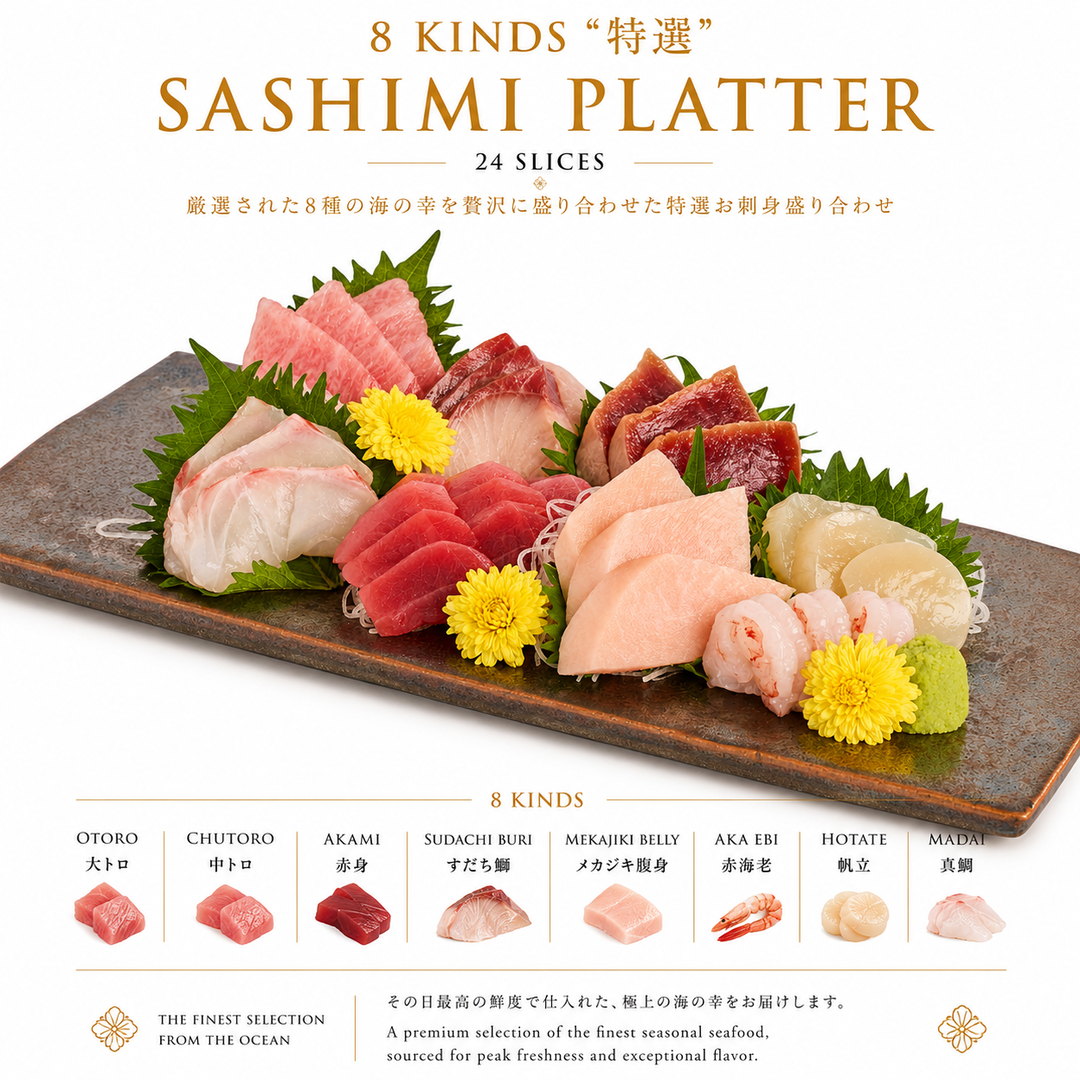 8 Kinds '特選' Sashimi Platter (24 slices)
