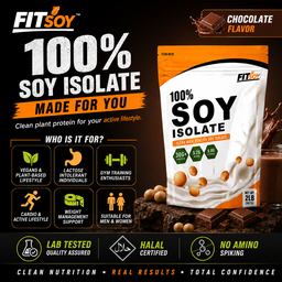 FitSoy™ Plant Protein Isolate 2lbs + VITAXTRONG™ L-Carnitine X500 (100 Caps) | Vegan Lean Muscle & Burn Fat Combo [VX]