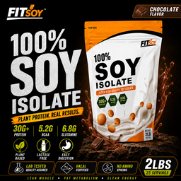 FITSOY 100% Soy Isolate [2lbs / 1KG] | Vegan Protein, 30g Protein, 5.2g BCAA, 6.8g Glutamine
