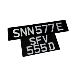 [2D Flat] 2D Acrylic SILVER Car Plates