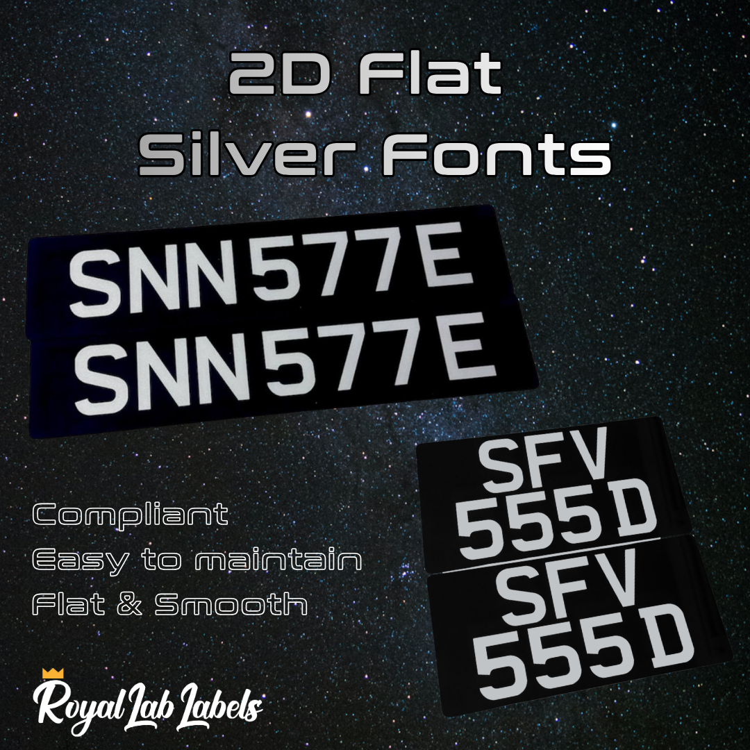 [2D Flat] 2D Acrylic SILVER Car Plates