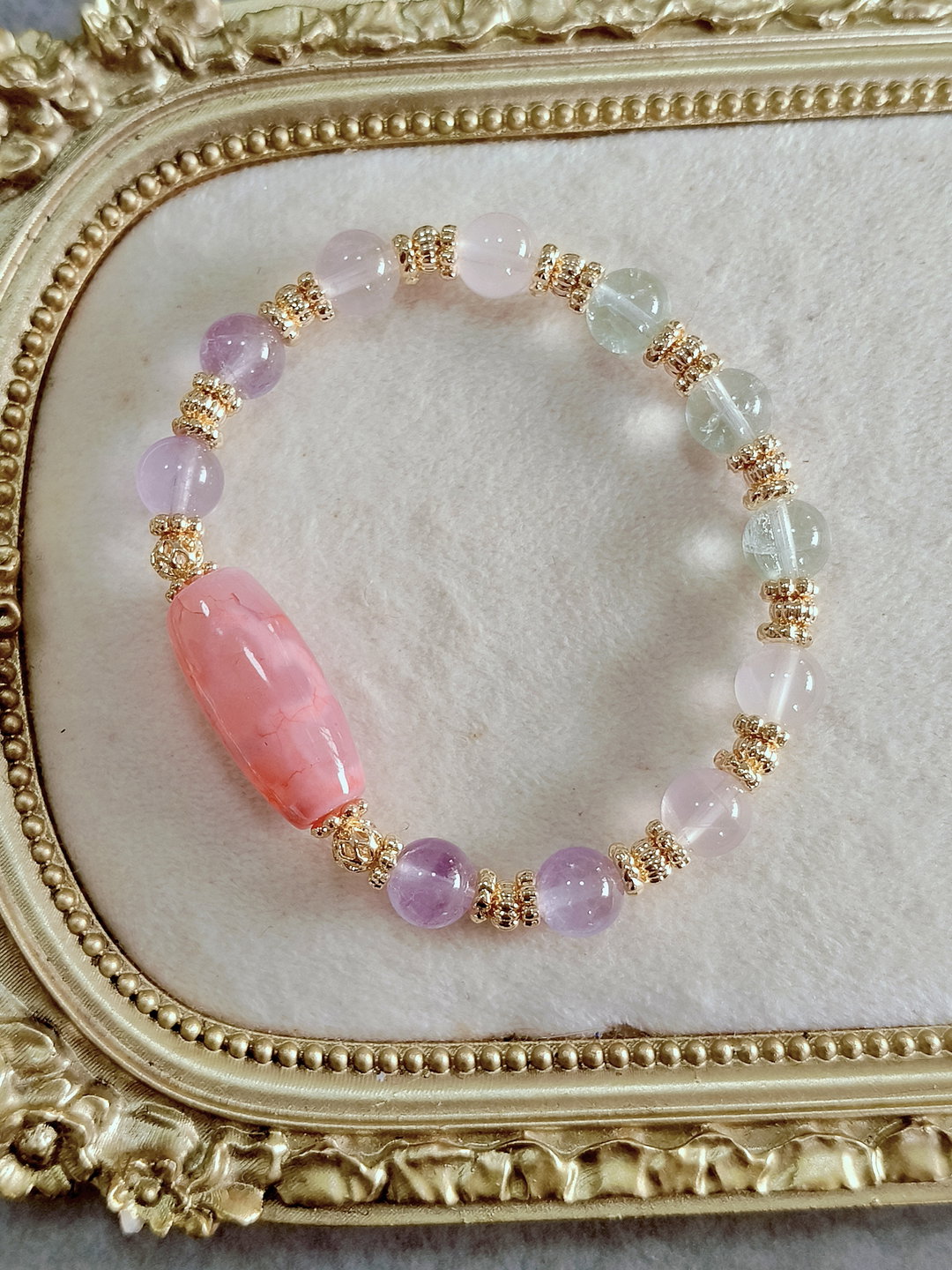 Pink Dzi Dual Face Bodhi Tree × Double Mountain