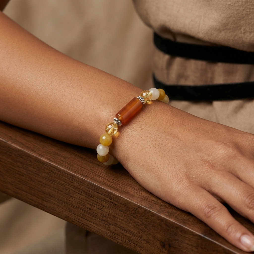 Pisces (Poissons / Meen) Zodiac Gemstone Bracelet | Natural Semi-Precious Stones