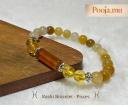 Pisces (Poissons / Meen) Zodiac Gemstone Bracelet | Natural Semi-Precious Stones