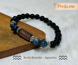 Aquarius (Verseau / Kumbh) Zodiac Gemstone Bracelet | Natural Semi-Precious Stones