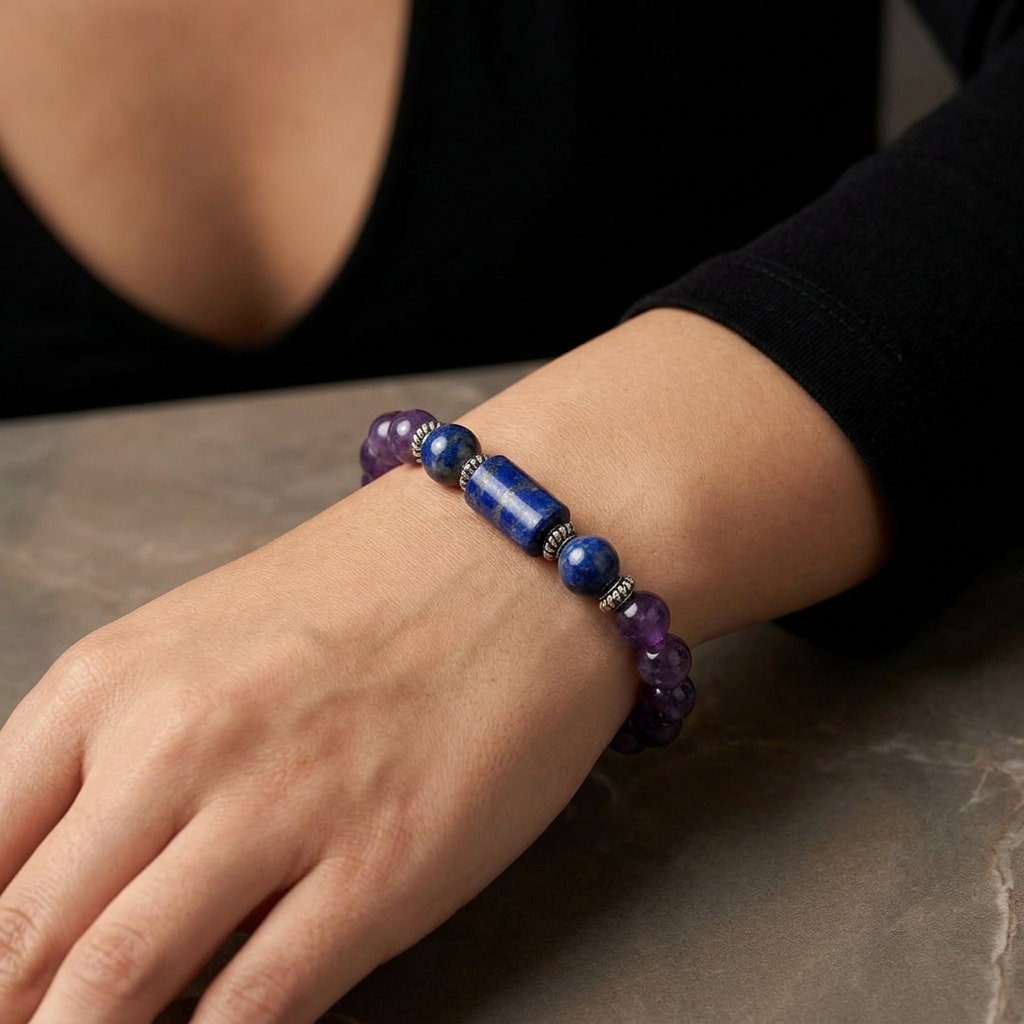 Capricorn (Capricorne / Makar) Zodiac Gemstone Bracelet | Natural Semi-Precious Stones_0