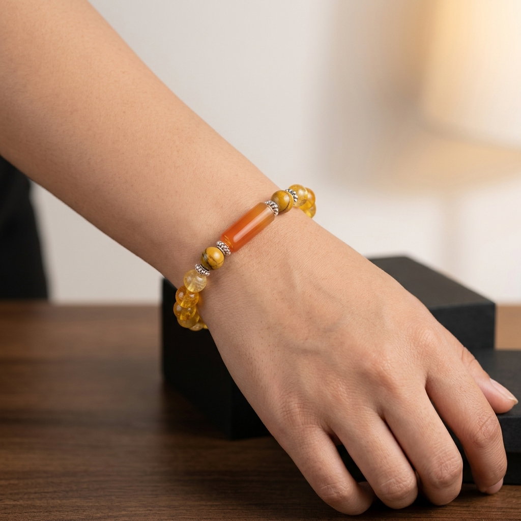 Sagittarius (Sagittaire / Dhanu) Zodiac Gemstone Bracelet | Natural Semi-Precious Stones