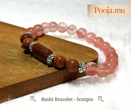 Scorpio (Scorpion / Vrishchik) Zodiac Gemstone Bracelet | Natural Semi-Precious Stones