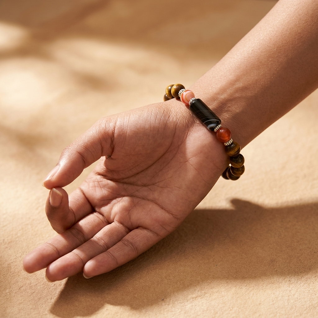 Leo (Lion / Simha) Zodiac Gemstone Bracelet | Natural Semi-Precious Stones