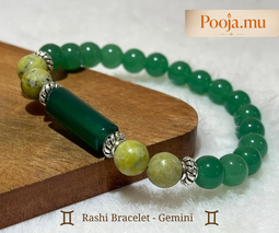 Gemini (Gemeaux / Mithun) Zodiac Gemstone Bracelet | Natural Semi-Precious Stones