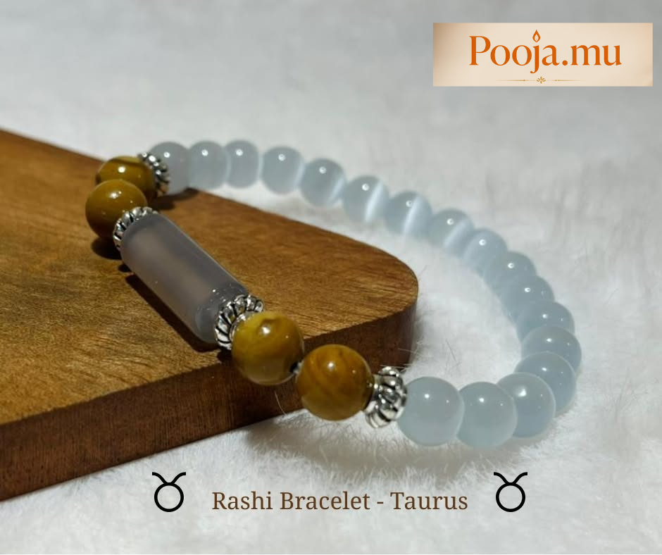 Taurus (Taureau / Vrishabh) Zodiac Gemstone Bracelet | Natural Semi-Precious Stones_3