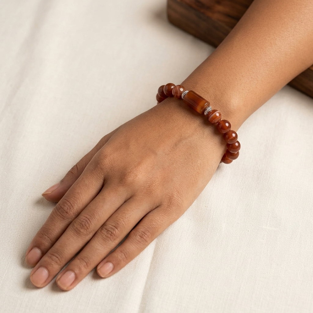 Aries (Belier / Aries) Zodiac Gemstone Bracelet | Natural Semi-Precious Stones
