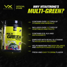 VITAXTRONG™ Multi Green (30 Servings) | Complete Multivitamin with Fruits, Veggie Extracts & Antioxidants • Daily Digestive & Recovery Support [VX]