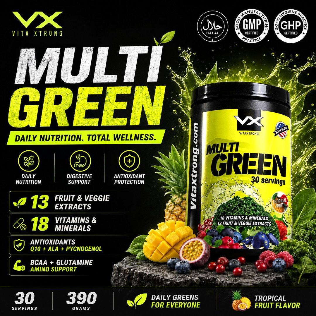 VITAXTRONG™ Multi Green (30 Servings) | Complete Multivitamin with Fruits, Veggie Extracts & Antioxidants • Daily Digestive & Recovery Support [VX]