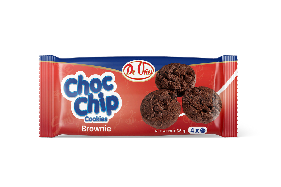 DEVRIES CHOC CHIP COOKIES BROWNIE PACKED 4X30X35G